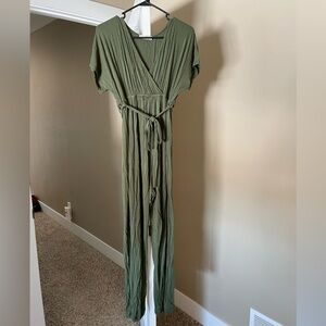 Elegant Olive Green Jumpsuit